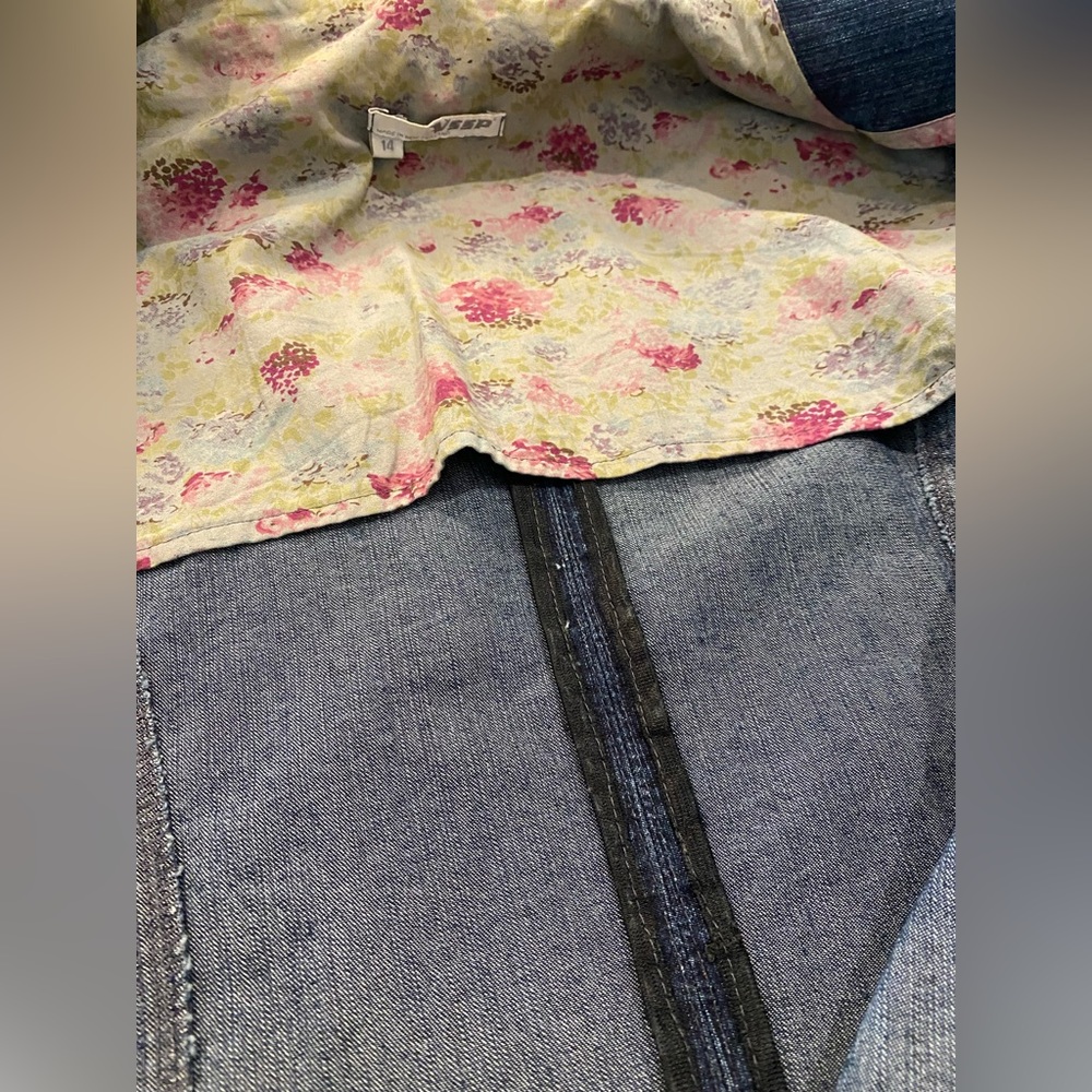 VSSP denim blazer jacket with floral details - Picture 5 of 9